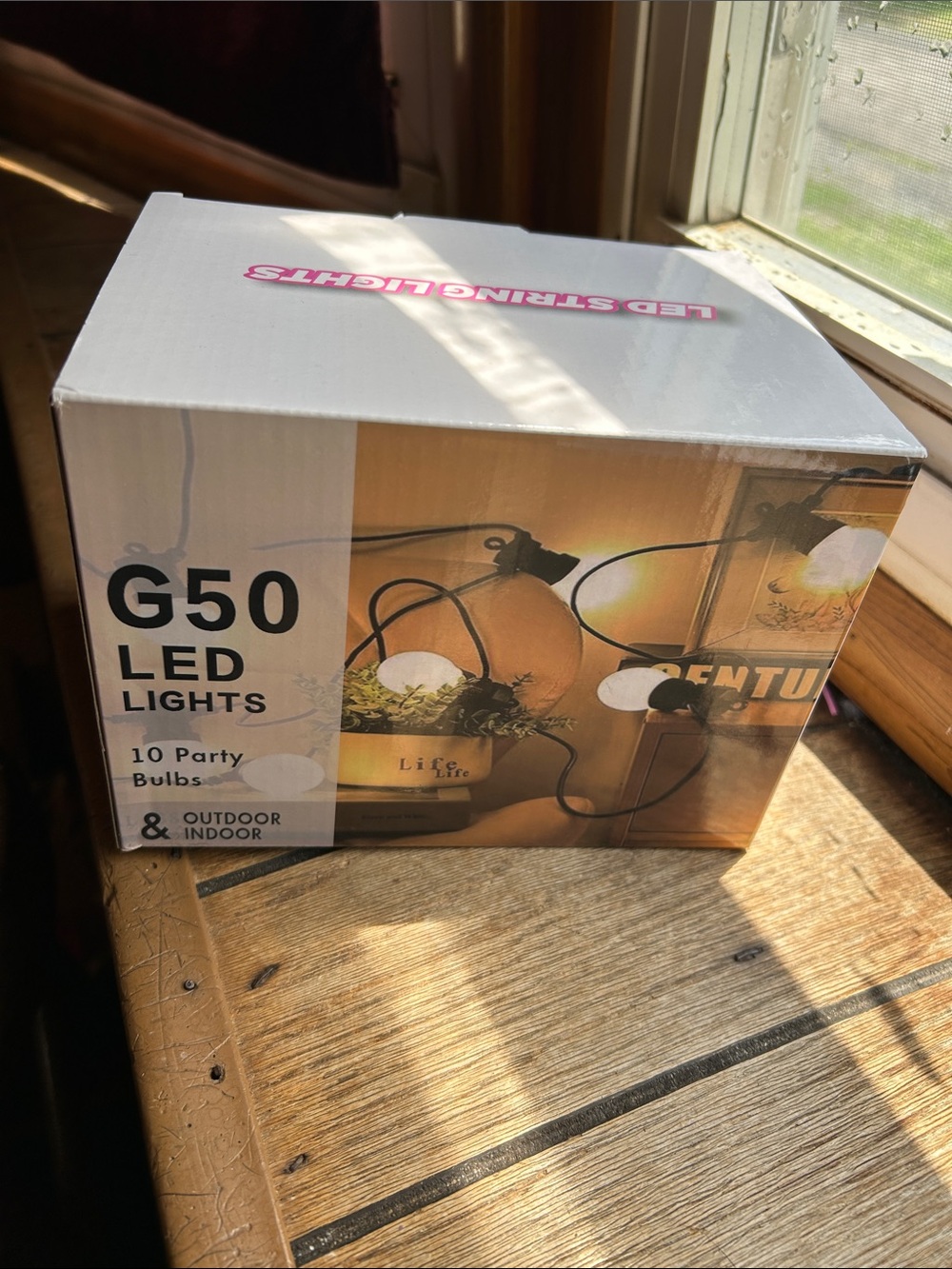 G50 LED Party String Lights - Warm White, 10 Bulbs